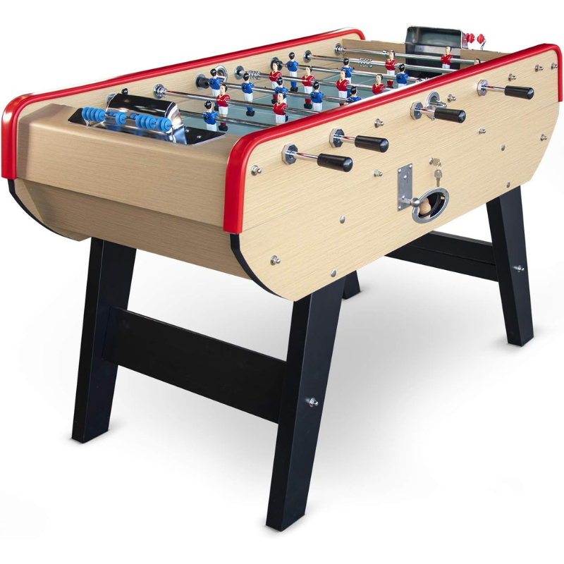Baby-foot Rétro Bistrot - Table de Jeu avec Accessoires (Balles, Manettes, Scoreurs)